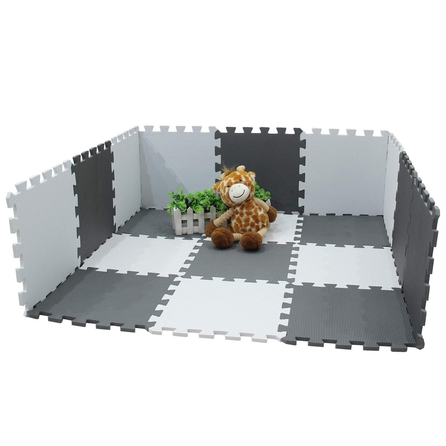 meiqicool Foam Play Mat Thick Soft EVA Interlocking Foam Floor Mats Children Yoga Exercise Multi Jigsaw Puzzle Blocking Board Kids Playmats Play 18 Piece AL