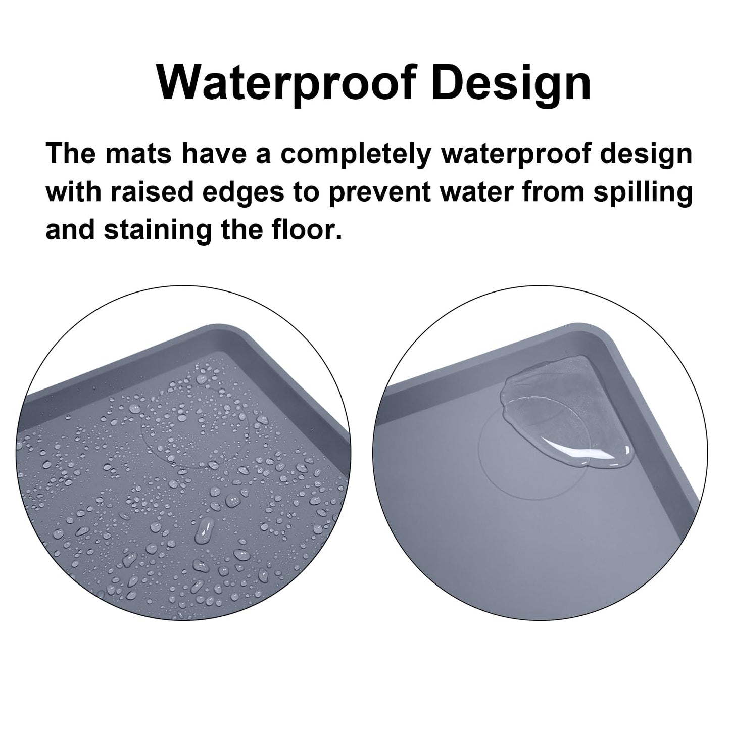 LAPOND Silicone Waterproof Plant Mat for Indoor Plants and Hydroponics Growing System, Easy to Clean and Non-Slip, 43.3 x 23.6 Inches, Gray