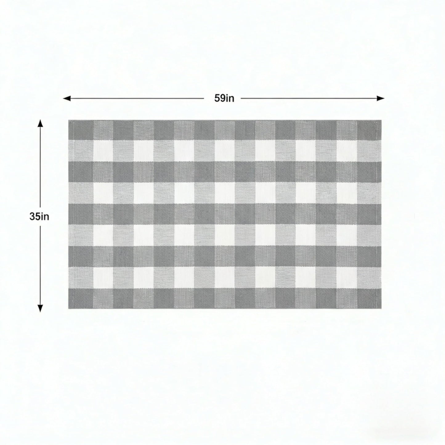 SKYPEA Gray and White Buffalo Plaid Rug 3' x 5', Washable Farmhouse Non-Slip Checkered Doormat, Indoor Outdoor Floor Mat for Living Room, Bedroom, Entryway, Kitchen, Laundry Room, Patio, Porch