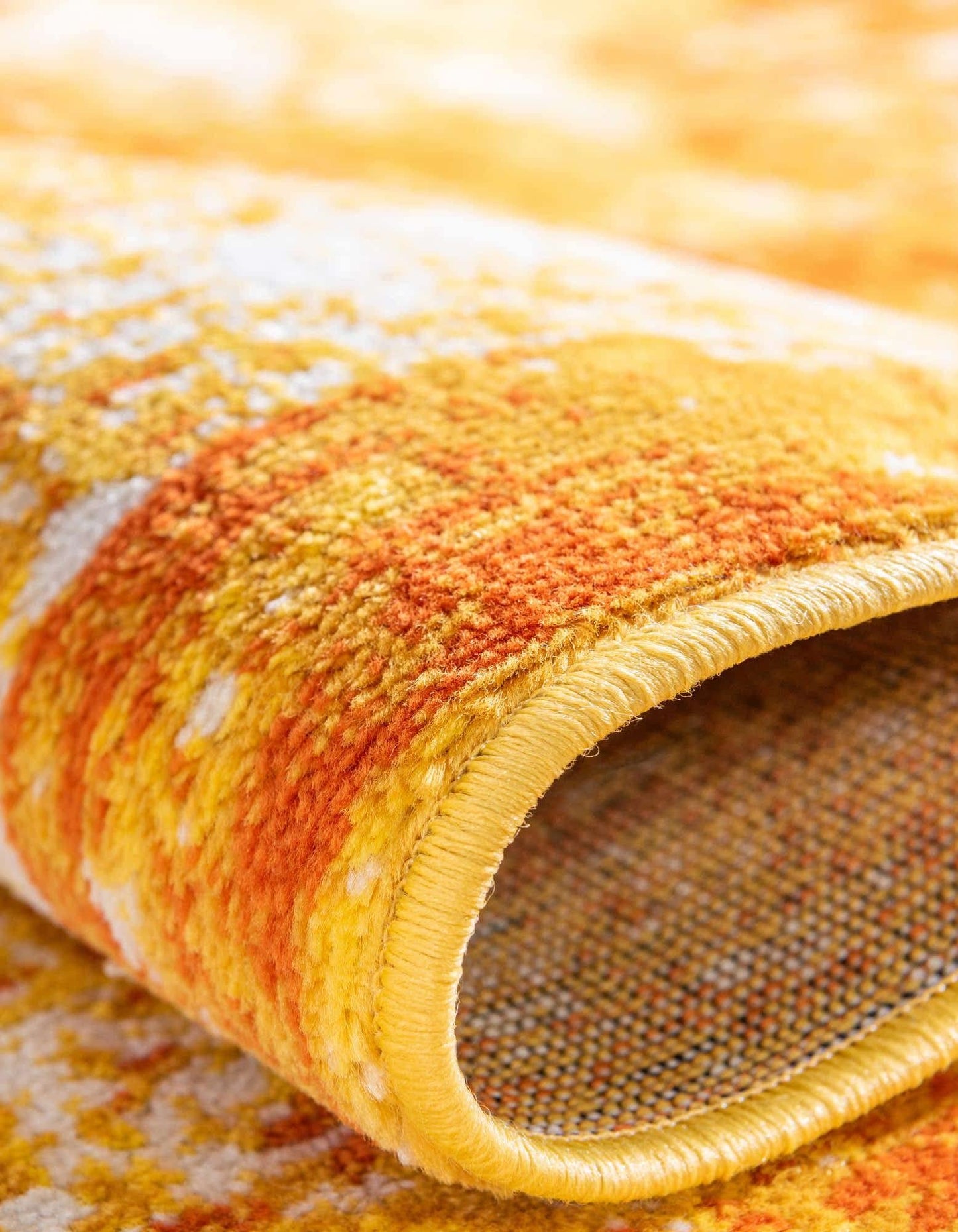 Unique Loom Sofia Collection Area Rug - Salle Garnier (5' 3" Round, Orange/ Yellow)