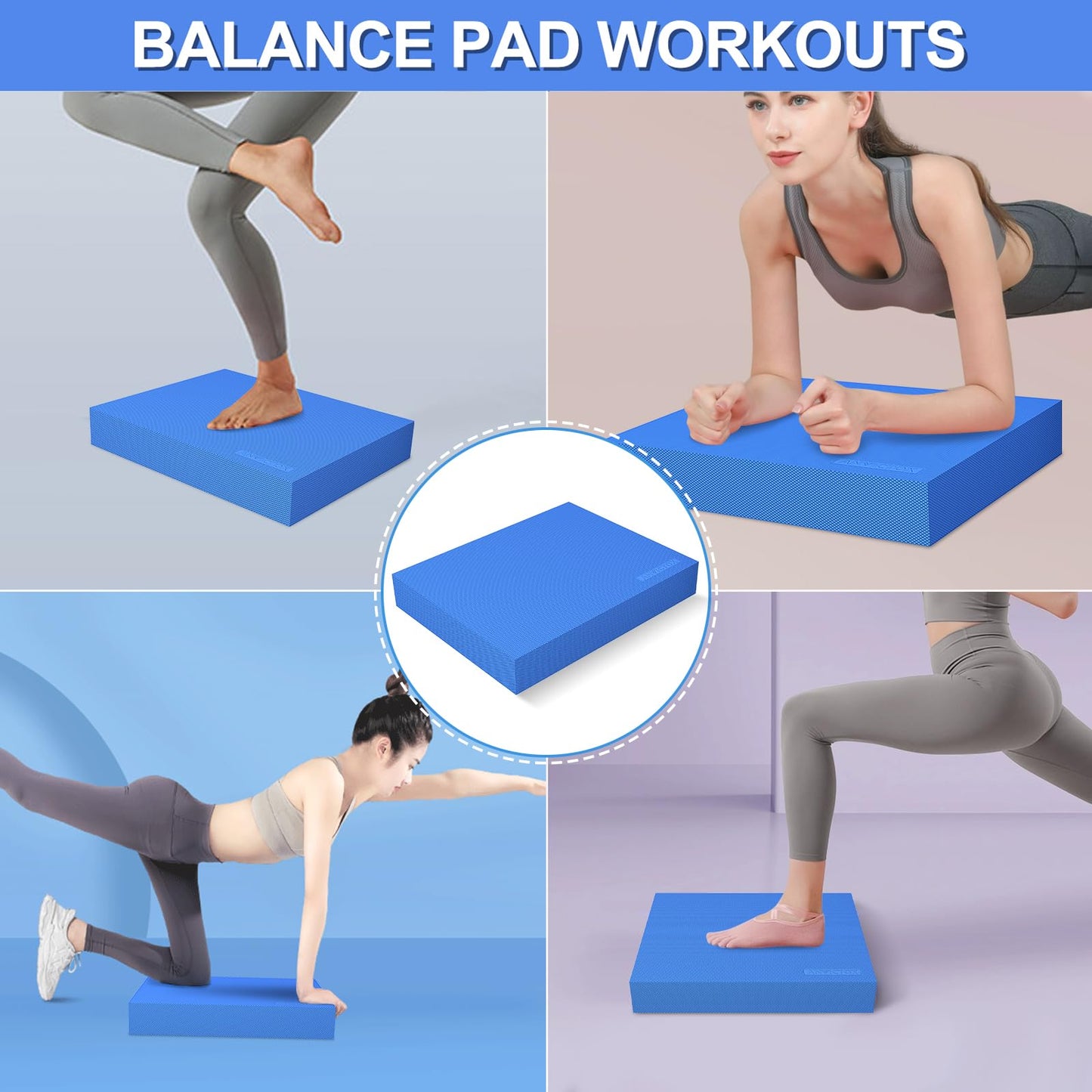 ANVICTOX Balance Pad 15.8 * 13.2 * 2 inch,Large Balance Pad for Physical Therapy,Foam Balance Board for Rehabilitation Stability Workout Knee and Ankle Exercise Strength Training