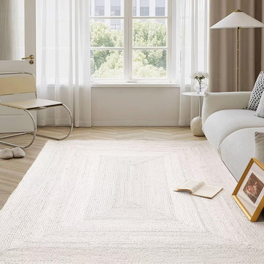 Shatex 4x6ft Rectangular Rug, Handmade Braided Jute Area Rug for Living Room, Bedroom