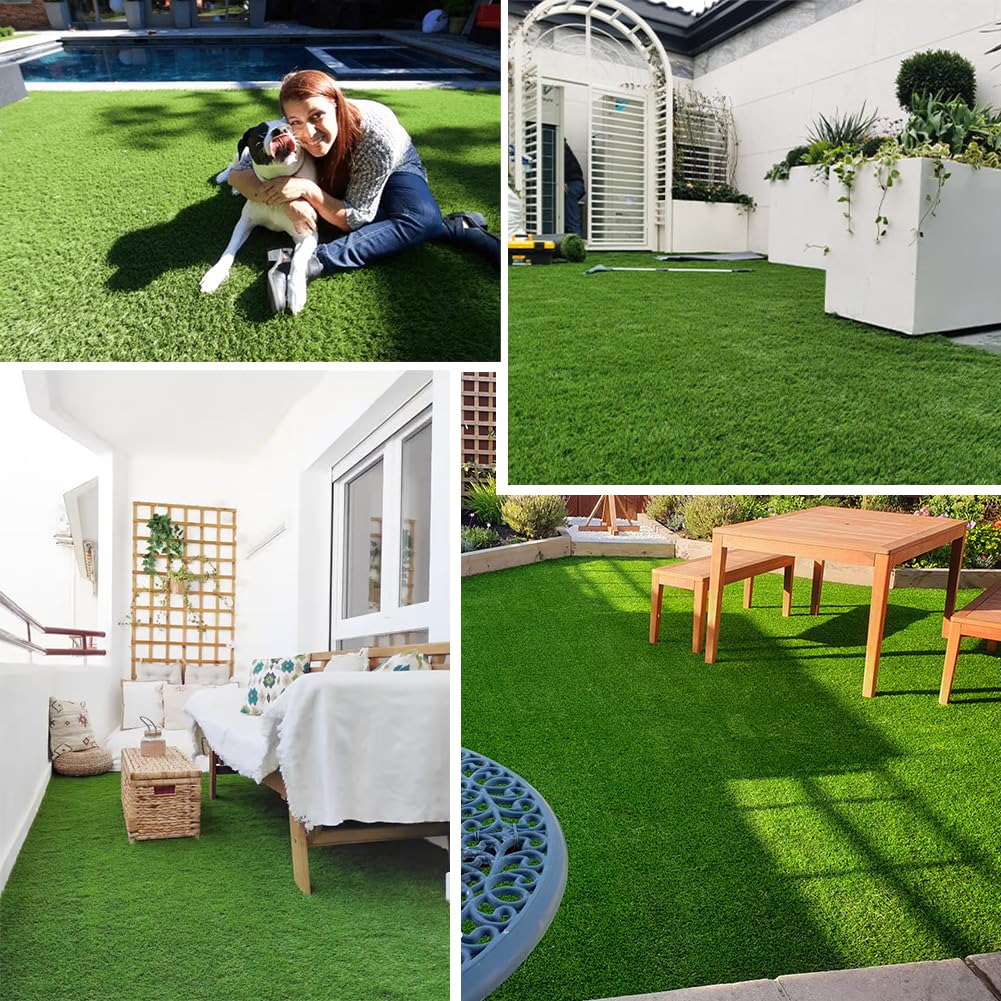LITA Thick Artificial Grass Turf 4x10FT, 1.77 Inch Realistic Fake Grass Rug with Drainage, Customizable with Extra Large Size, Perfect for Indoor and Outdoor Use, Synthetic Grass Mat for Dogs