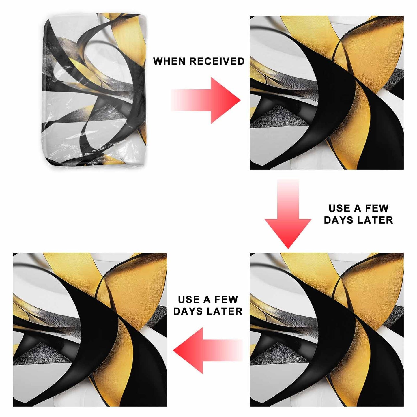 Door Mat, Modern Geometric Stripe Texture Front Door Mat Welcome Mats, Low-Profile Doormat for Bedroom Living Room, Abstract Gold Black White Line Absorbent Non-Slip Entryway Rug Floor Mats 16x24in