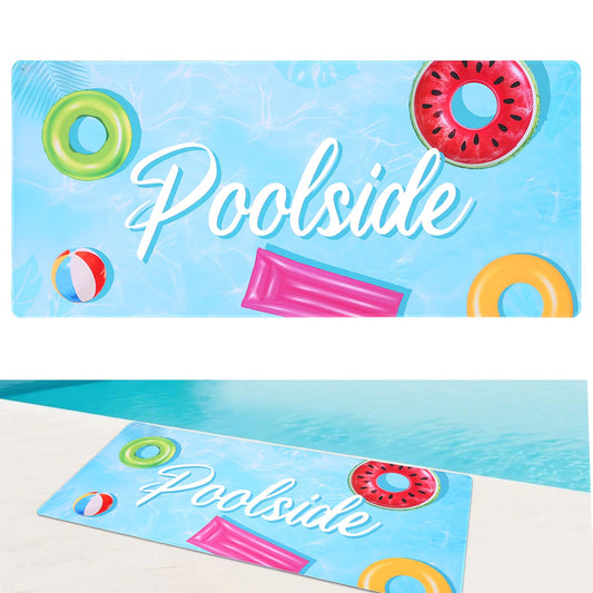 HFYZZ 2 Pcs Poolside Mats for Edge of Pool -16 x 35 Inch Non Slip Walk Pool Mat for Floor Deck Entrance Rug Decorative Poolside Accessories for Summer Outdoor Beach Swimming Pools Lounging