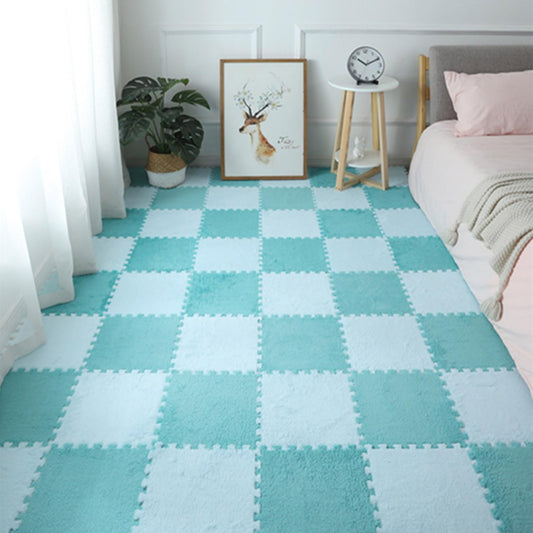 10pcs Plush Puzzle Foam Floor Mat,Soft Fluffy Interlocking Square Foam Tiles Area Rugs Carpet for Parlor Bedroom Decor