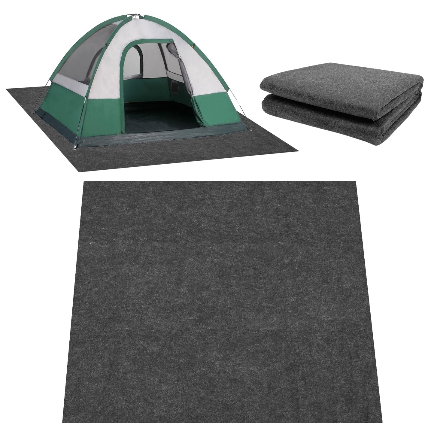 CIEOVO Camping Tent Carpet Mat, 6 x 6 Ft Waterproof Rug for Outdoor Use, Dark Gray