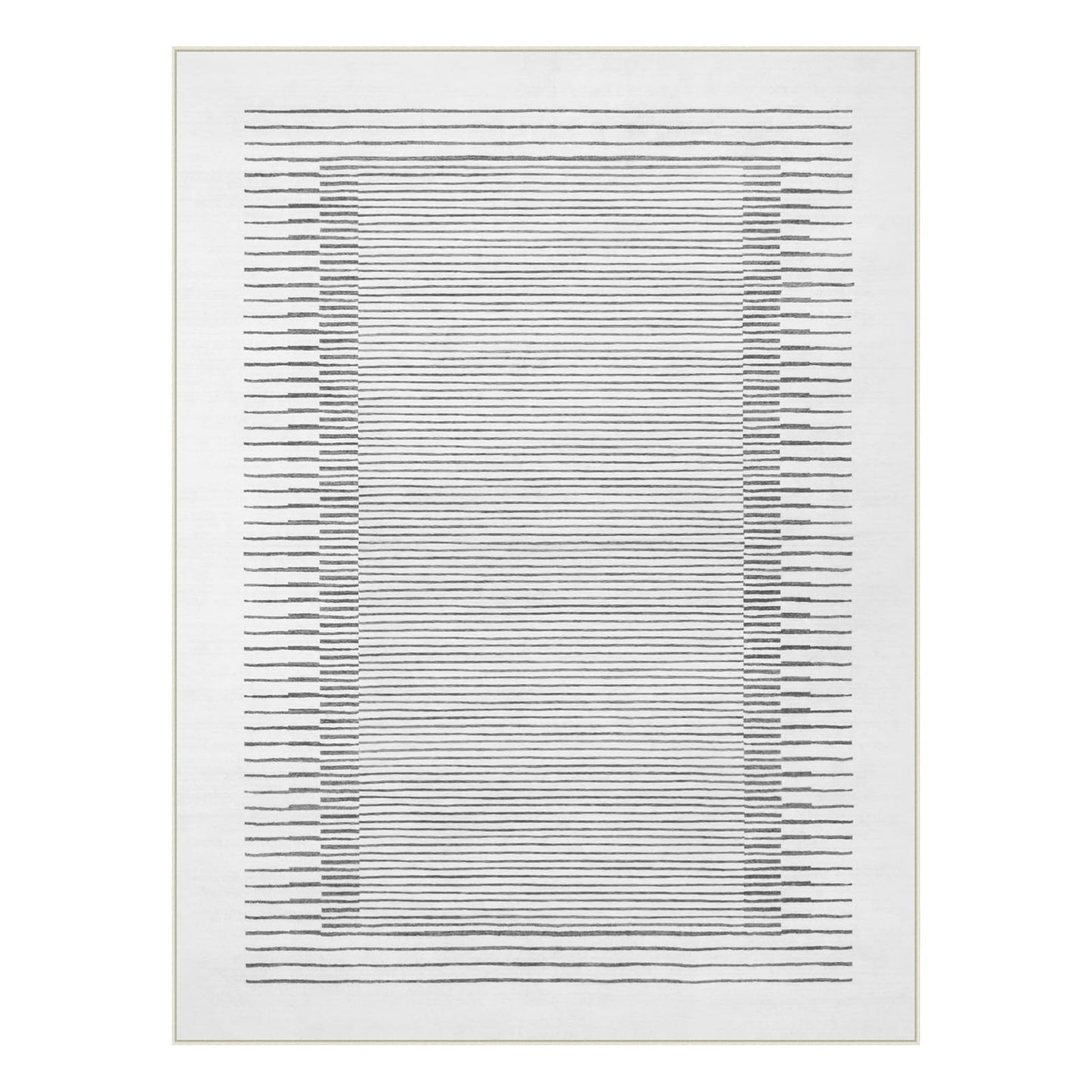 Wonnitar Striped 9x12 Rugs for Living Room, Non-Slip Soft Grey Berber Stripe Bedroom Rug, Low Pile Minimalist Floor Carpet for Dining Room Living Room Department (Grey,9' x 12')