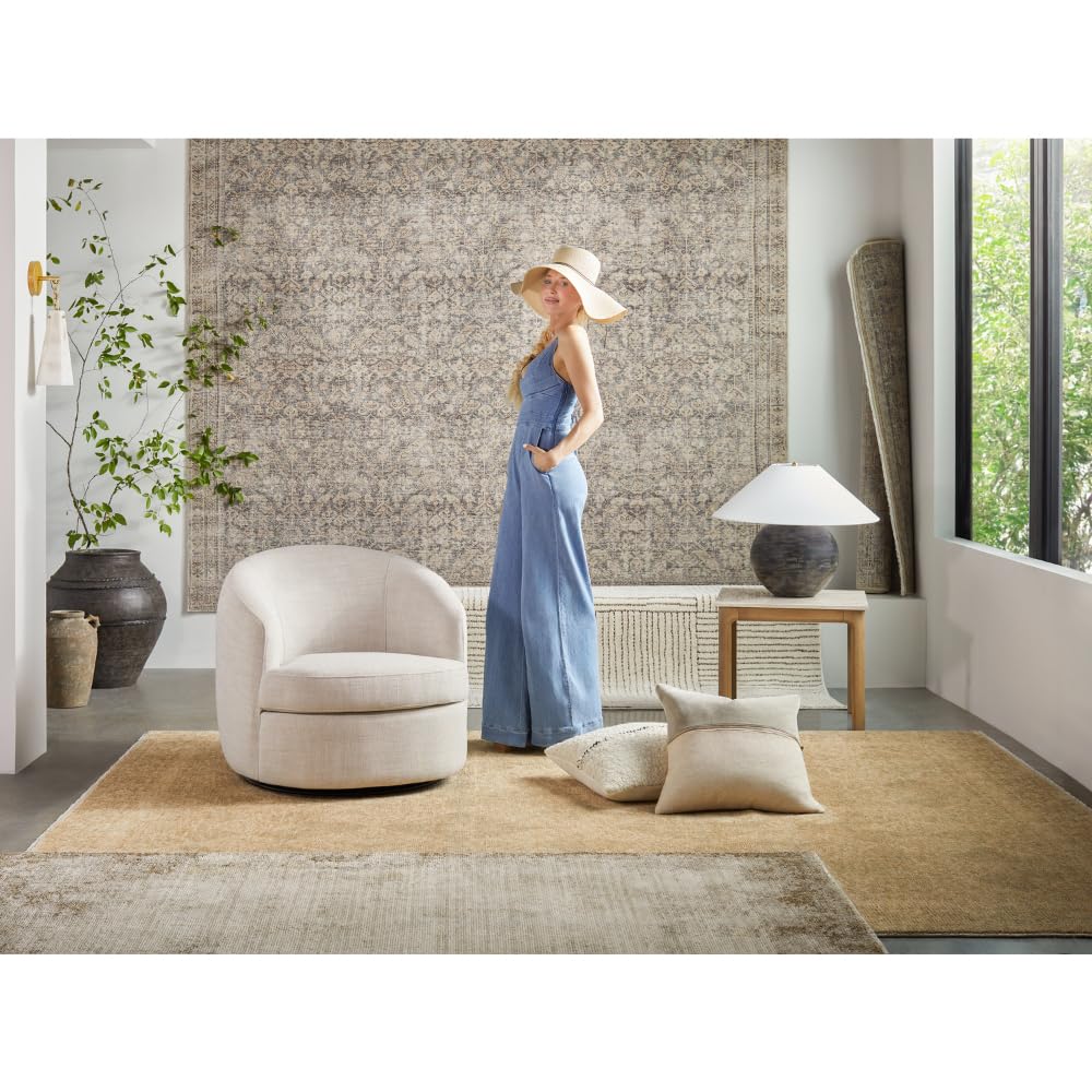 Livabliss x Galey Alix Myrtle Avenue I Vintage Medallion Area Rug, 7'10" x 10'2" (8' x 10'), Taupe