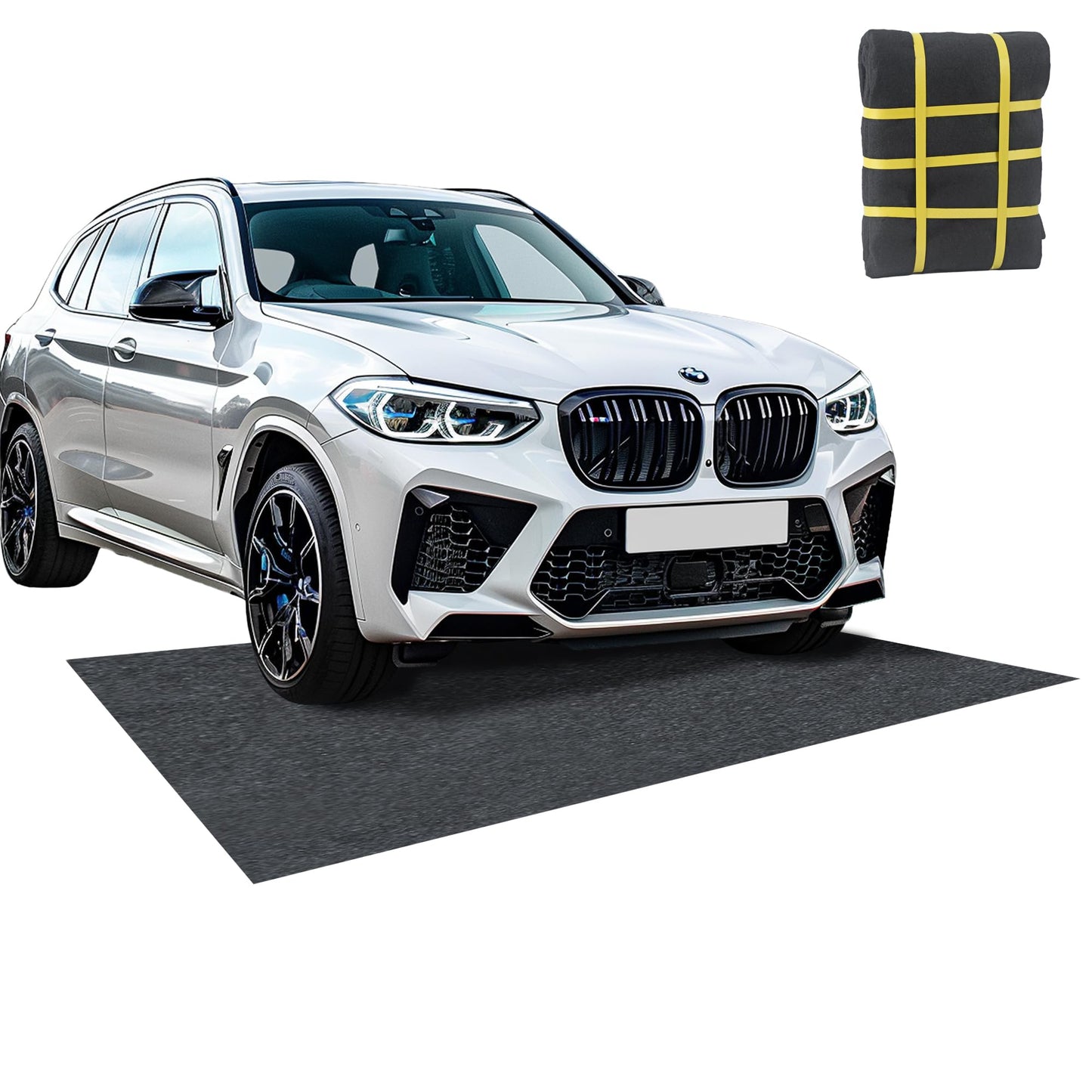 FUZEWANLI 60" x 72" Oil Spill Mat - Garage Floor Mats for Under Car - Waterproof, Absorbent, Reusable, Washable, Protects Garage Floors or Driveways, Durable