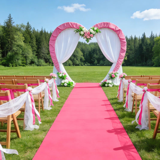 Pink Carpet Runner for Party 140GSM Polyester Fabric Carpet Runner Decorations for Hollywood Theme Party, Runway Rug Prom Aisle Rug (Pink, 3 X10 FT)