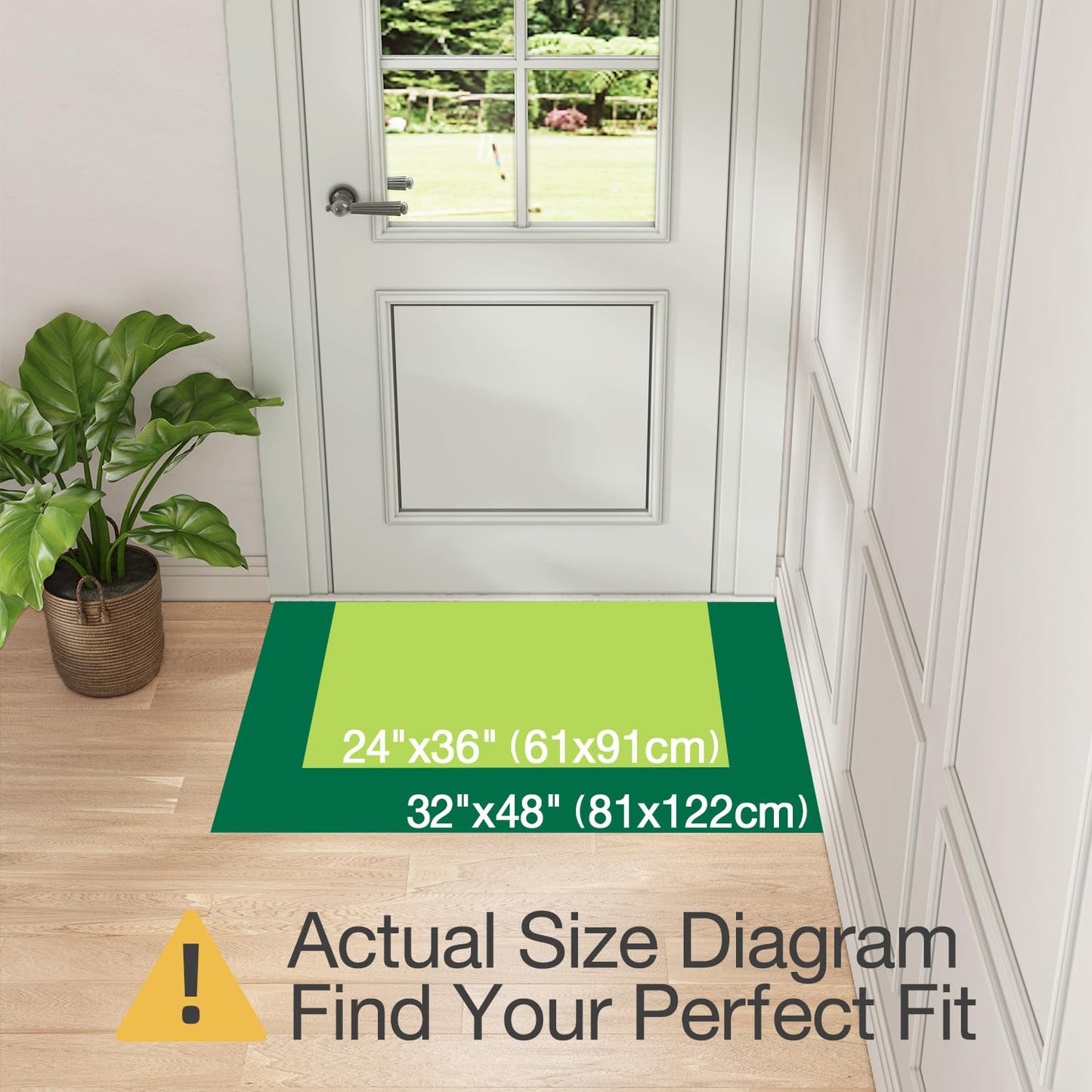 LUMI Front Door Mat Indoor Entrance 32"x48", Low Profile Welcome Mat, Non-Slip Washable Doormat with Rubber Backing for Entrance, Patio, Garage, Dark Grey