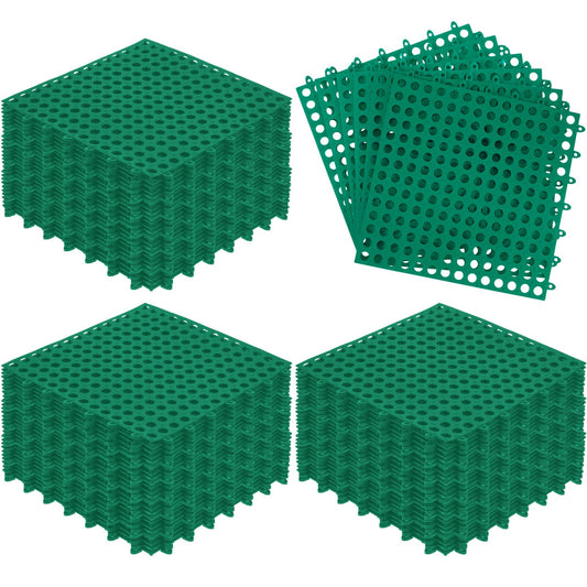 Tinideya 50 Pcs Drainage Mats 11.8'' x 11.8'' Modular Interlocking Floor Drainage Tiles Splicing Pool Floor Mat, Non Slip TPE Soft for Outdoor Deck Greenhouse Shower Bathroom Pool(Grass Green)