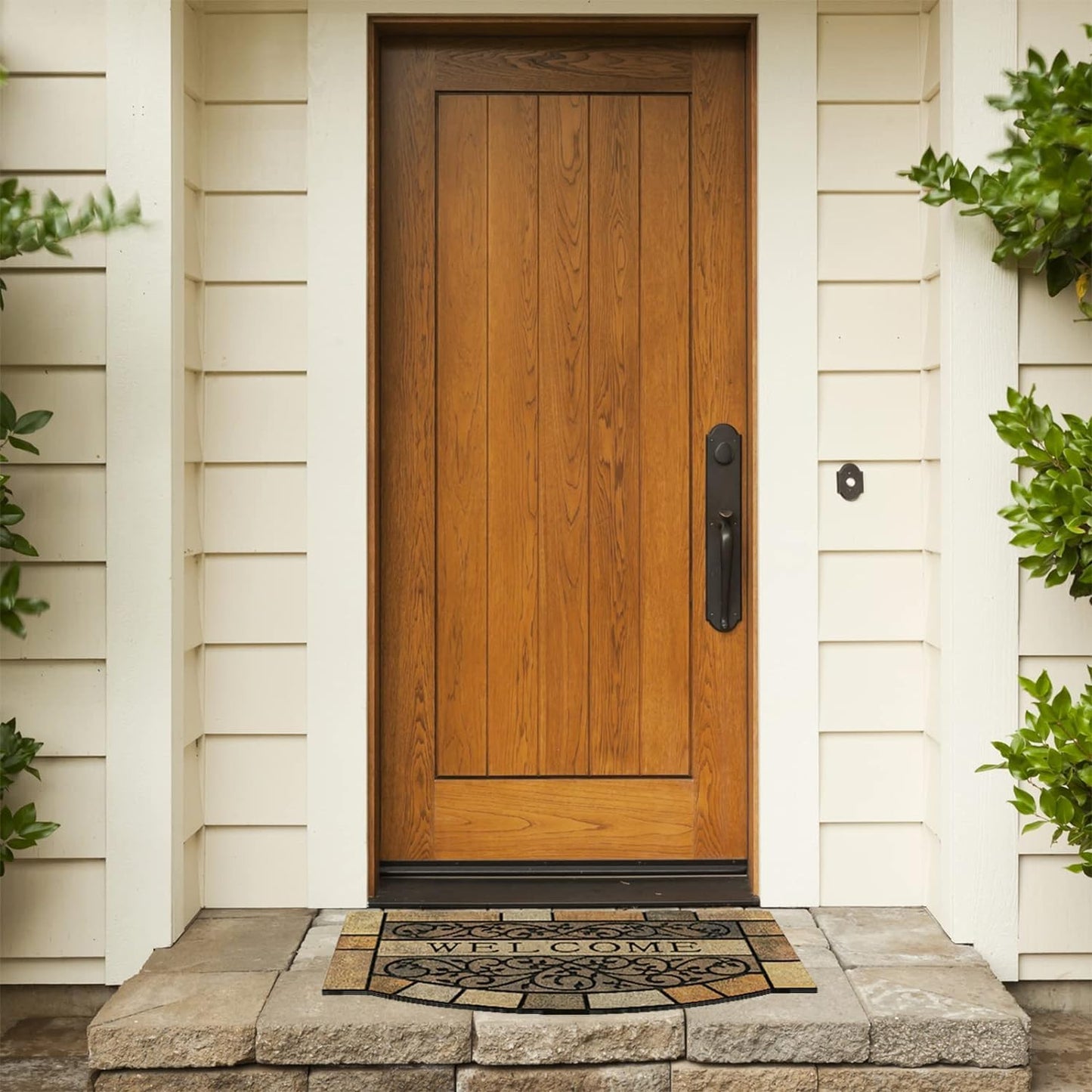 CHICHIC Door Mat Welcome Mat 17x 29 Inch Front Door Mat Outdoors for Home Entrance Outdoors Mat for Outside Entry Way Doormat Entry Rugs, Heavy Duty Non Slip Rubber Back Low Profile,Vine