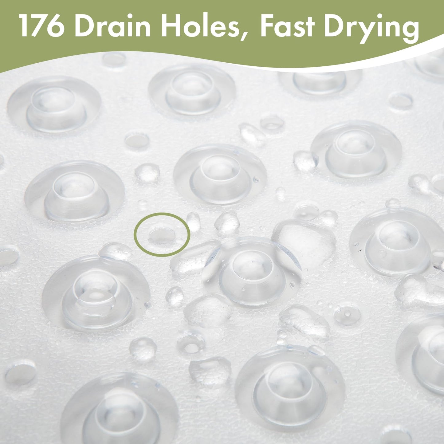 AmazerBath Shower Mat Non Slip 40 x 16 Inches, Shower Stall Mats with Suction Cups and Drain Holes, Non Slip Bath Mat for Tub for Elderly & Kids, Clear