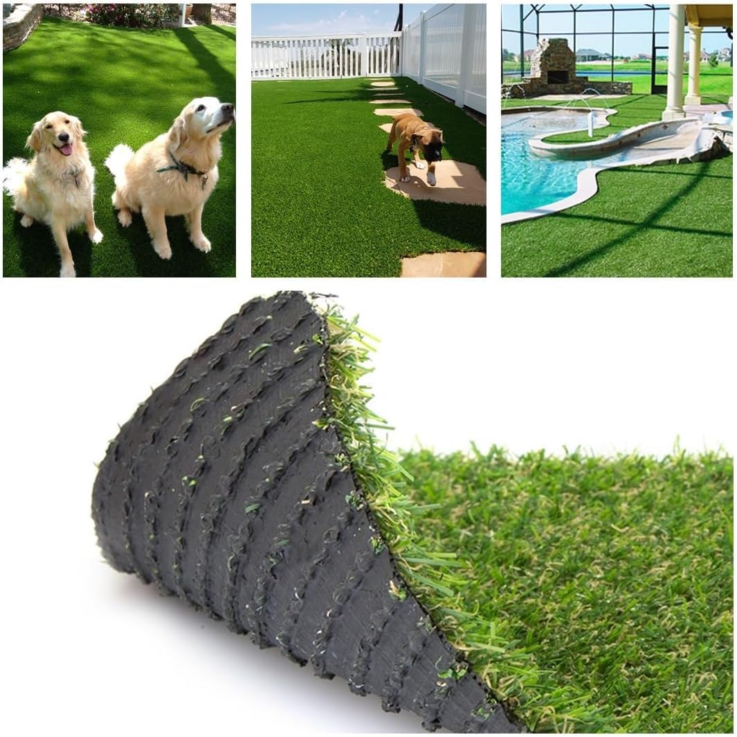 Petgrow Artificial Synthetic Grass Turf 5FTX8FT(40 Square FT),0.8" Pile Height Indoor Outdoor Pet Dog Artificial Grass Mat Rug Carpet for Garden Backyard Balcony