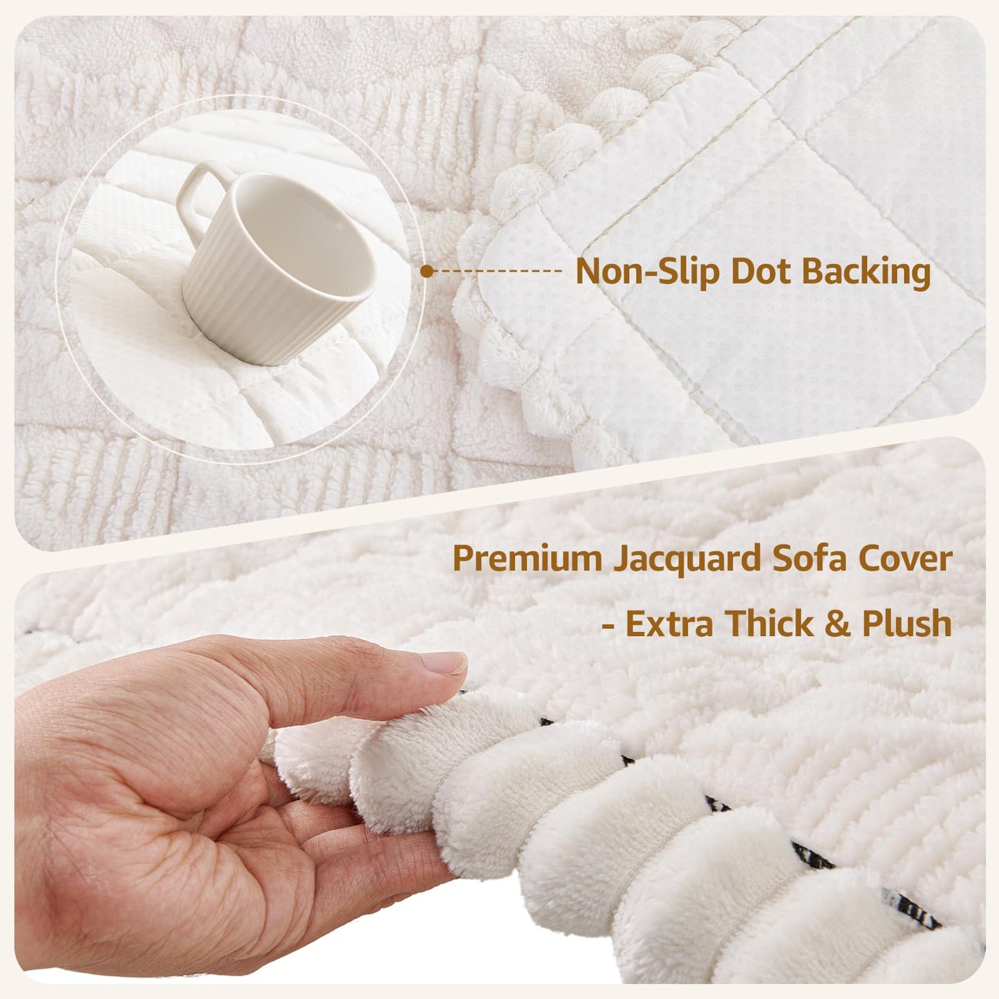 LOOBANI Couch Cover for Dogs Washable: Non Slip Fuzzy Plush Pet Couch Covers for 2 Seat Sofa, Hair Resistant Sofa Protector Pet Friendly, Home Decor Couch Slipcover, 27.6" x 59", White