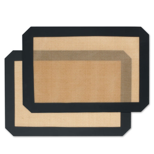 Silicone Baking Mat,Silicone Mat,2 Pack Reusable Non-Stick Baking Mat,Food Safe Silicone Mats for Baking, Oven Baking Sheet for Making Cookies, Macaroons, Bread,(11.8"L x 8.3"W)