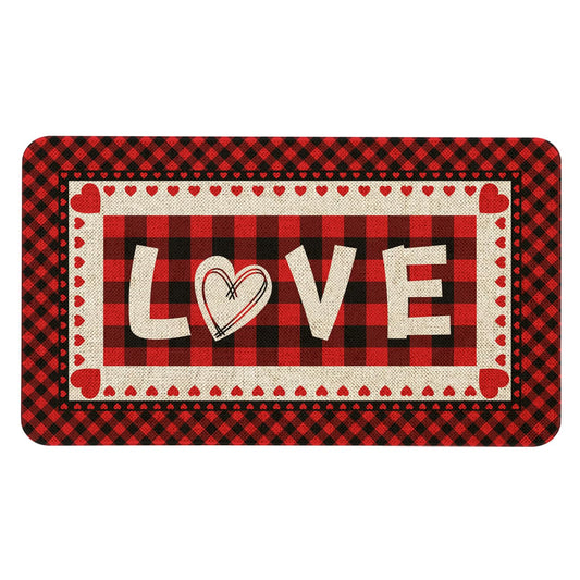 Maytycroo Valentine's Day Welcome Doormat 30x17 Inch Valentines Romantic Love Door Mat for Indoor Outdoor Entrance Non-Slip Washable Floor Mats Valentine Anniversary Wedding Home Decor Rugs