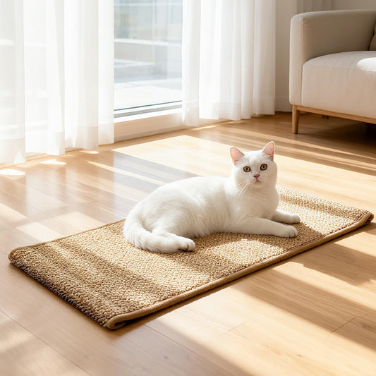 Ordora Large Cat Scratcher Mat: 31.5 X 14 Inch Upgrade Soft Sisal Horizontal Cat Floor Scratching Pad, Cat Scratching Rug Protect Furniture