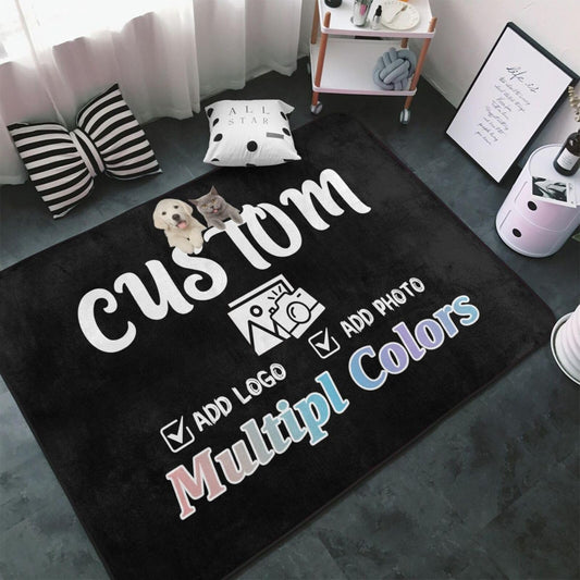 Custom Rug with Your Text Logo Picture Personalized Area Carpet Anti Slip Washable Door Mat Decorative for Bedroom Living Room Office Garden Balcony etc for Gifts 36"x24"