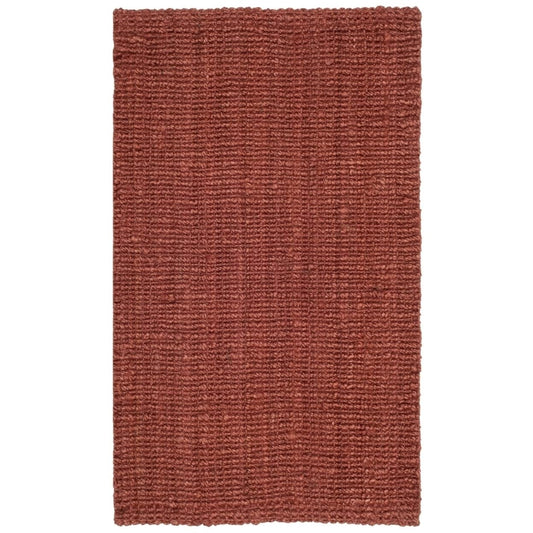SAFAVIEH Area Rug 2x3 - Natural Fiber Collection - Rust, Handmade Jute, Farmhouse Style, Chunky Textured Thick Pile (NF447C)