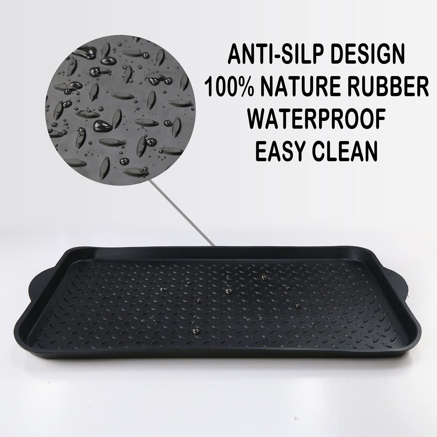 Matace 1 Pack Rubber Small Boot Tray for Entryway,Boot Mat,Shoe Tray,Shoe Mat for Indoor and Outdoor Use, 27.95"x 15.74" (Pack of 1)