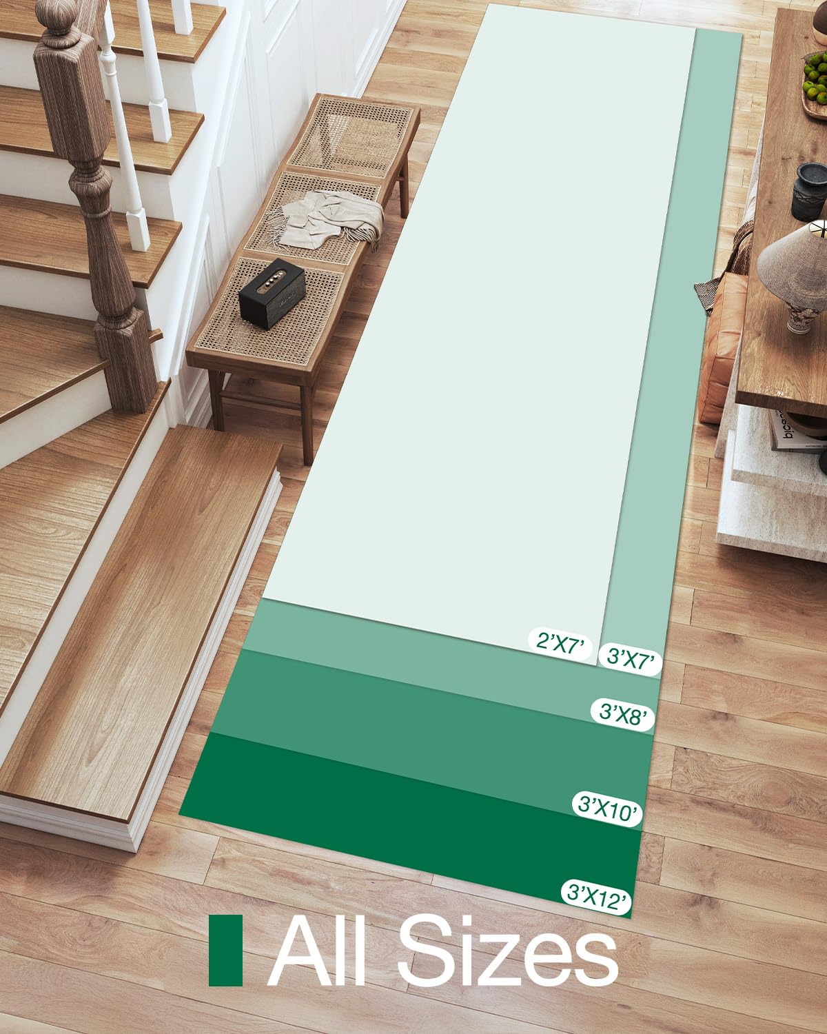 LUMI 3x8 Sisal Runner Rug Non Slip for Hallway, Natural Rustic Carpet No Shedding, Farmhouse Braided Area Mat Indoor High Traffic for Living Room, Entryway, Kitchen, Laundry