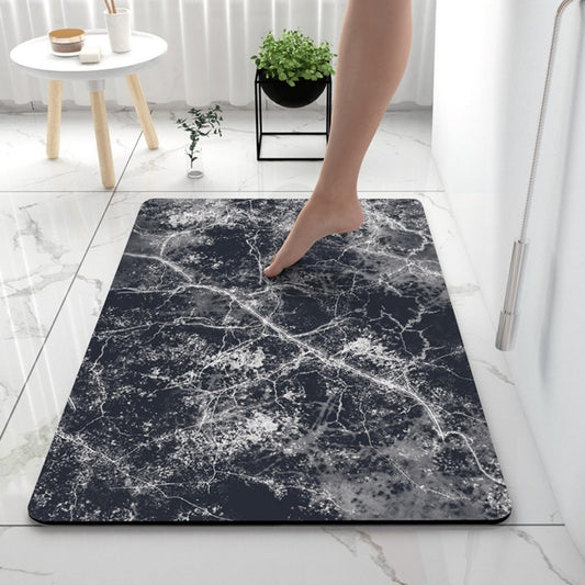 Nauegol Ultra-Thin Anti-Slip (0.16" Thick), Soft & Highly Absorbent Floor Mat with Marble Pattern, Easy to Clean & Store, Ideal for Bathroom & Kitchen(Blue,24 * 36)
