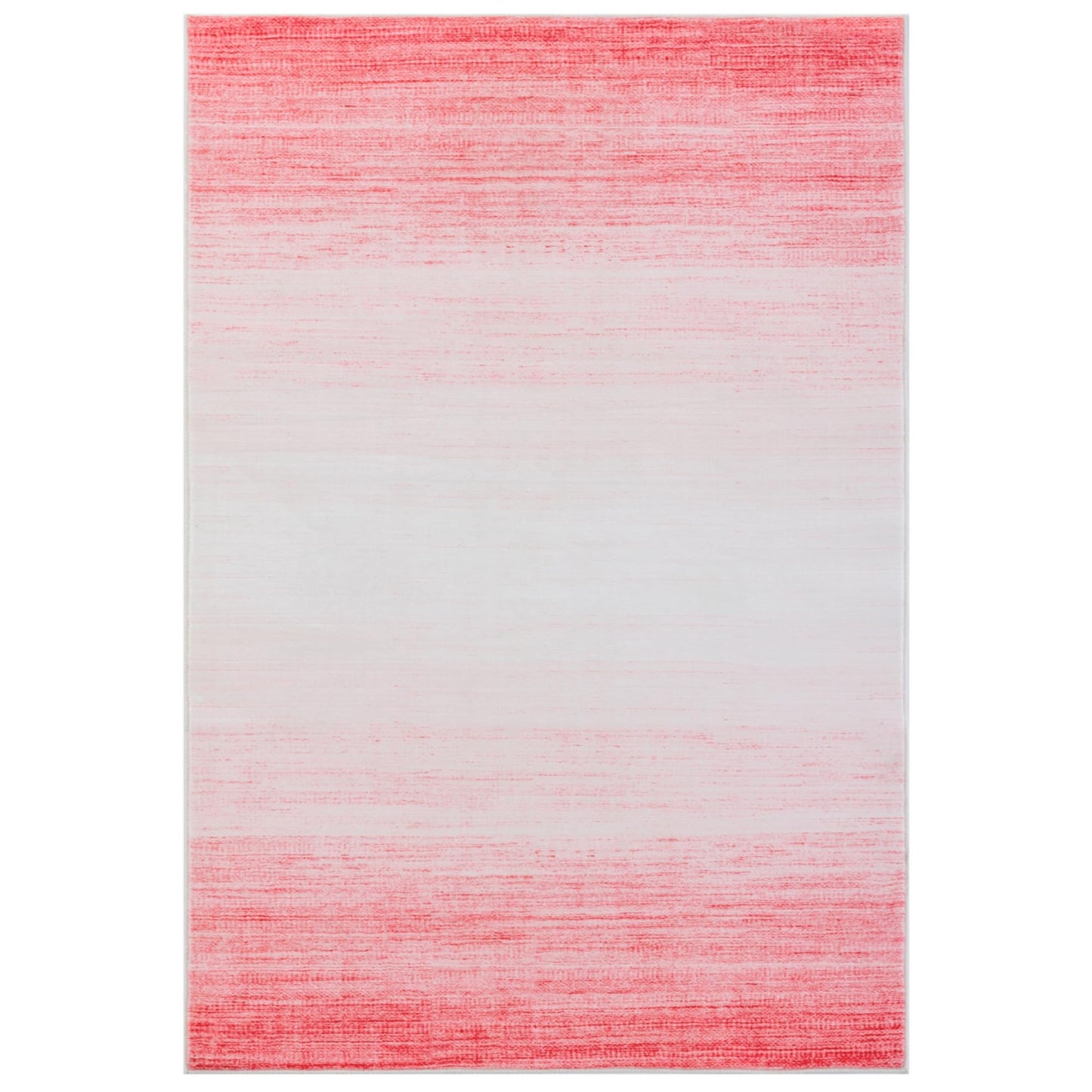 Carvapet Low Profile Area Rug - Washable Pink Ombre 3x5 Modern Carpet, Non Slip TPR Backing Absorbent Dorm Throw Mat for Bedroom Doorway Entryway