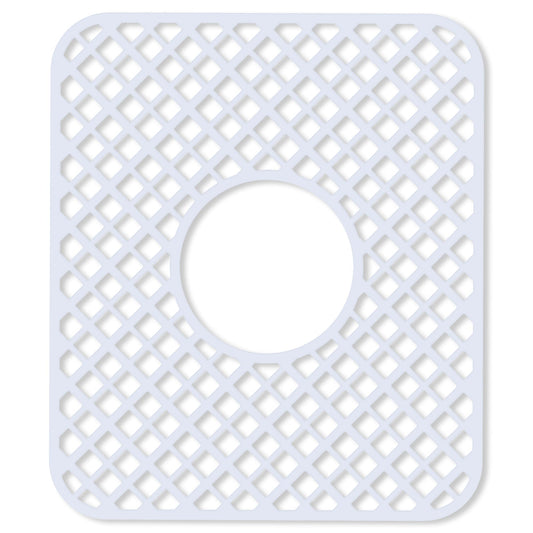 BEHOK 2 Pack Silicone Sink Protector for Kitchen Sink, Trellis Pattern 13 x 11 inches Sink Grid Mat Silicone Protectors, Center Drain, White