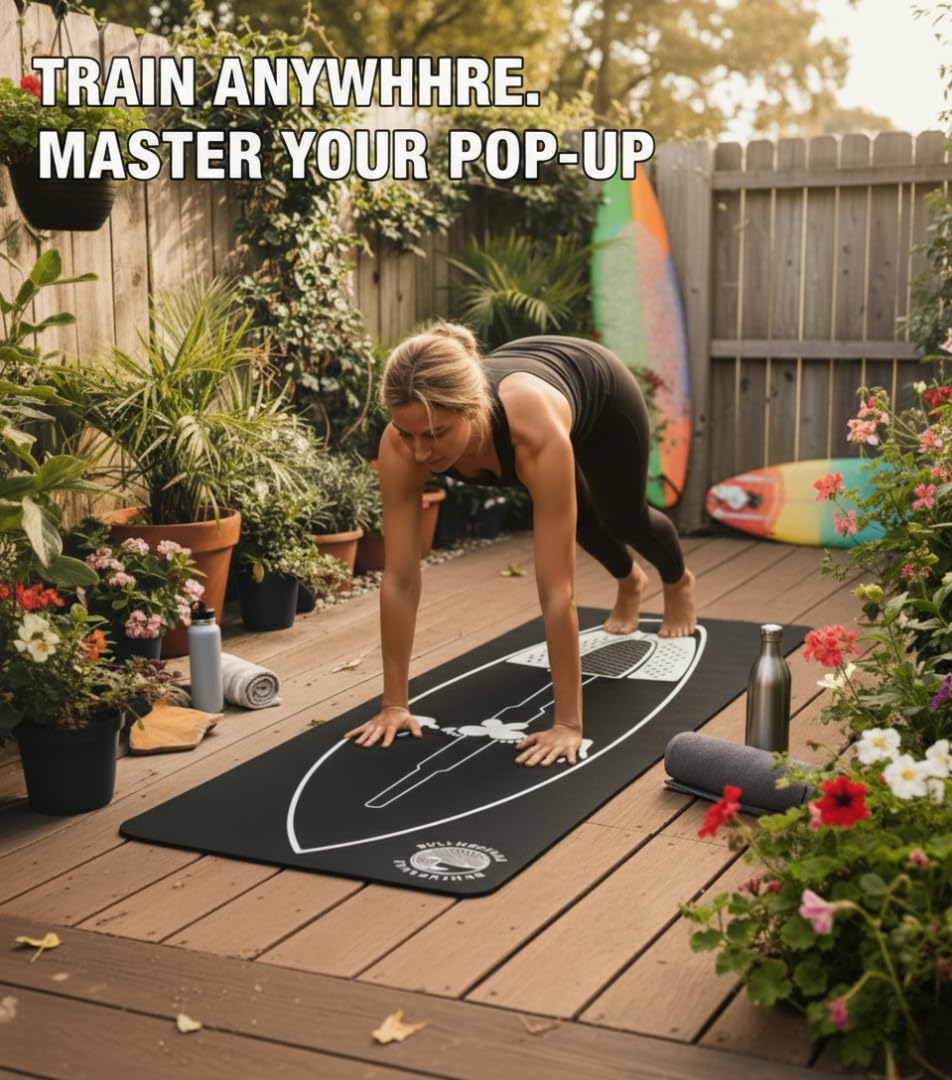 SurfStance Surf Training Mat 72" × 27.5" - Surf Yoga Mat for Pop-Up Practice, Balance & Surfing Workout - Durable Non-Slip Neoprene Rubber Surf Mat Trainer for Home and Surf Fitness