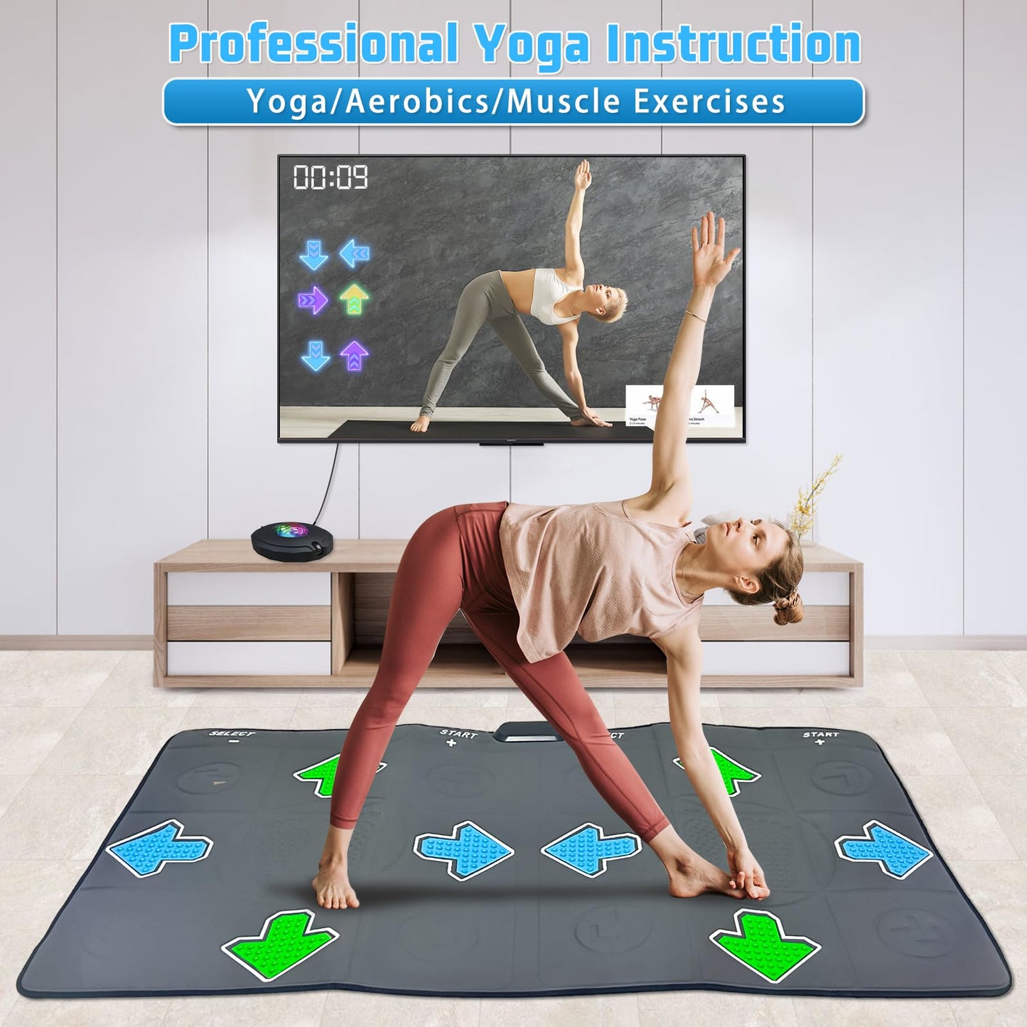 Tucraew Dance Mat, Electronic Dance Mat for TV with HD Camera, Wireless Double User Dance Mat with Game Controller, Non-Slip Dance Pad for Kids Adults, Christmas Birthday Gifts for Girls Boys