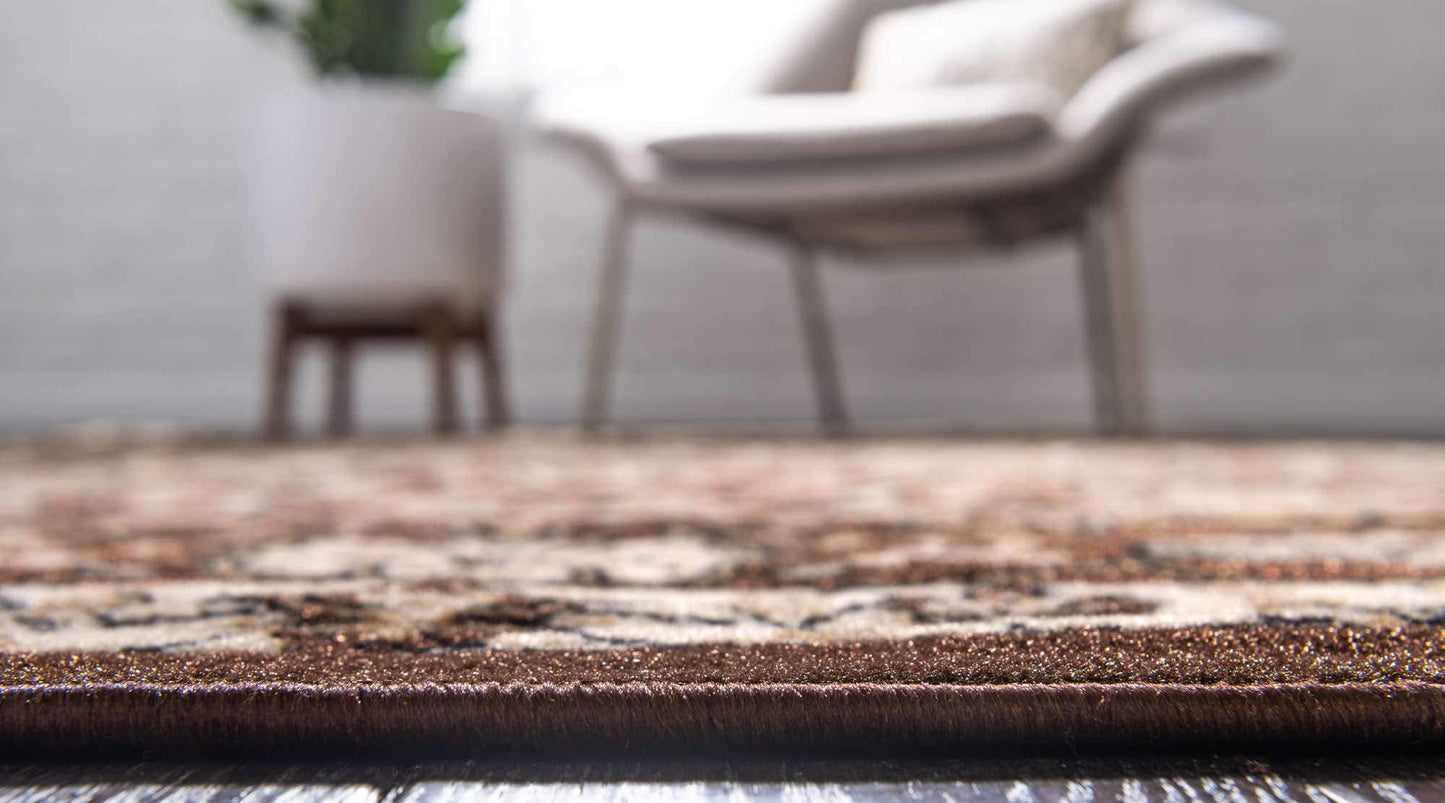 Unique Loom Espahan Collection Area Rug - Cape Cod (6' 1" x 9' Rectangle, Brown/ Beige)