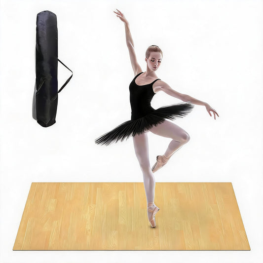 Garvee 6 x 4 ft Dance Floor,Portable Dance Floor Mat,PVC Non-Slip Exercise Flooring for Ballet Jazz & Pop for Home and Gym,Wood Grain