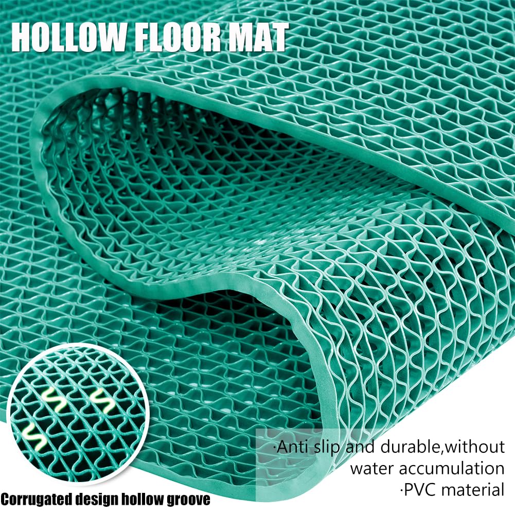 LITA Drainage Non Slip Flooring Mats Swimming Pool Bathroom Mat Anti-Fatigue PVC Mat Heavy Duty Commercial Anti Slip Floor Mats for Outdoor Balcony Garage Restaurant Sauna SPA (Green, 3FTX10FT)