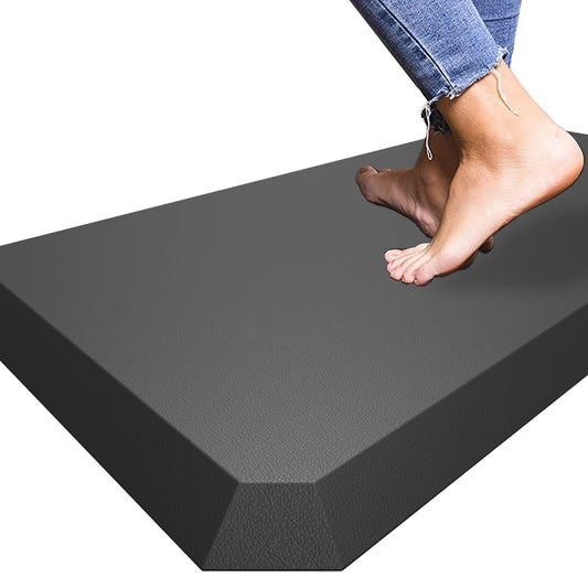 Kitchen Mats for Floor, 0.8 inch Thick, 17"x30" Anti Fatigue Cushioned Mat, Kitchen Rugs, Waterproof, Comfort Ergonomic Standing Mat for Office, Home, Sink, Black