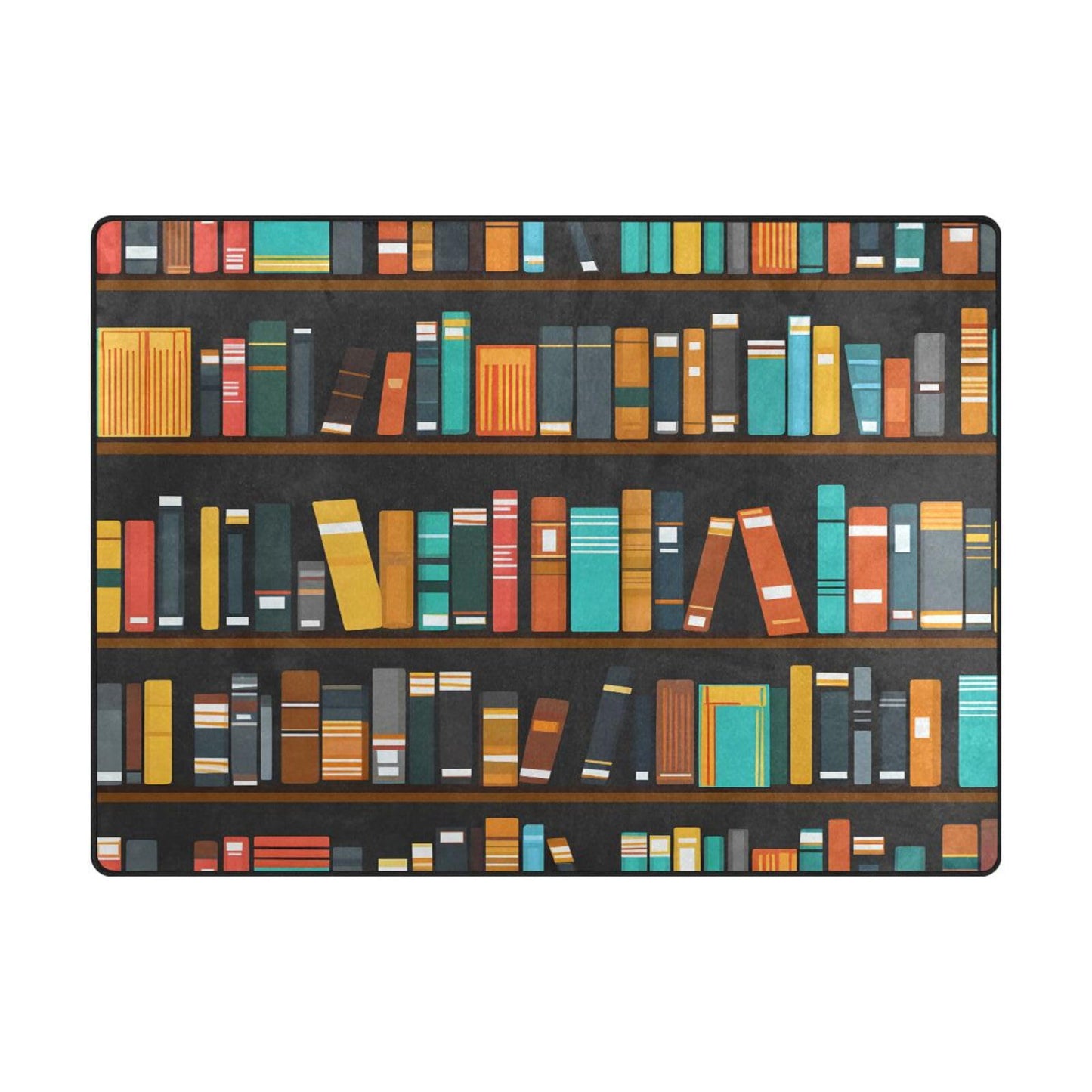 ALAZA Vintage Library Bookshelf Bookworm Area Rug Rugs for Living Room Bedroom 4'10" x 6'8"