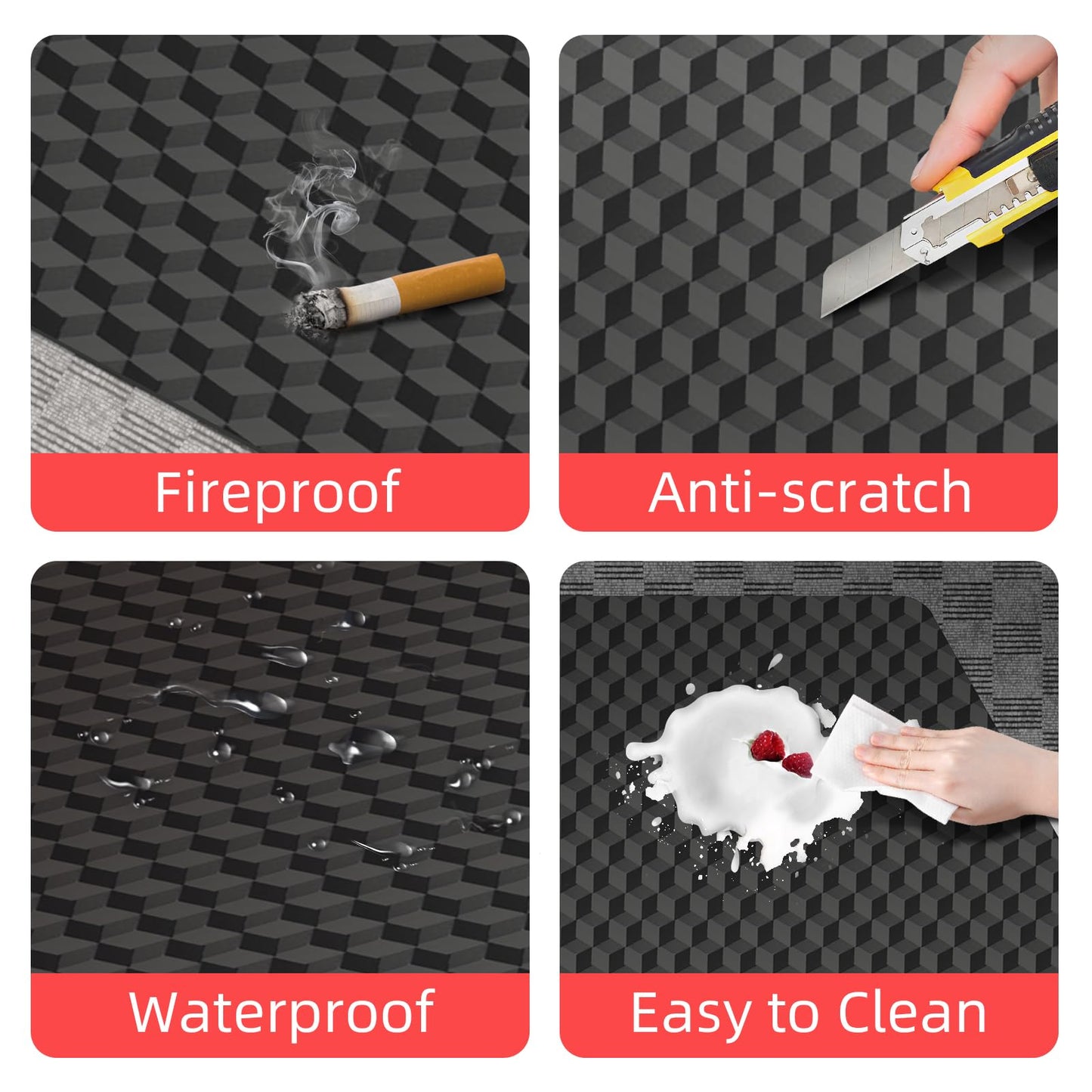 AiBOB Office Chair Mat for Carpet, 60"x48"Gaming Computer Desk Mat for Low Pile Carpet, Heavy Duty Floor Protector Mat for Rolling Chairs, Easy Glide Chair Mat for Home Office