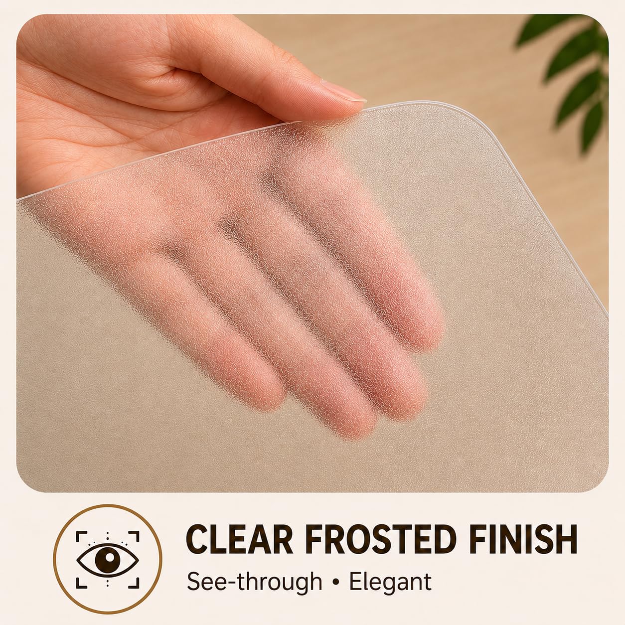 PEADEEAS Office Chair Mat for Hardwood Floor, 36" x 48" Clear Frosted PVC Chair Mat, 1.5mm Heavy Duty Floor Protector for Rolling Chairs, Wood and Tile Floors, Home Office