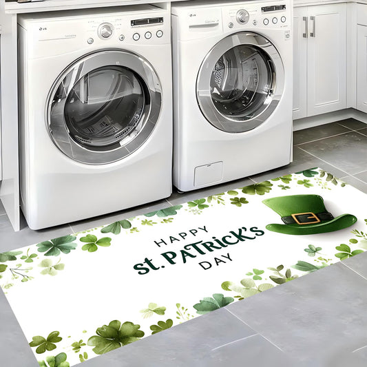 St. Patrick's Day Runner Rug 20x47 inch, Non-Slip Waterproof Laundry Room Rug Kitchen Runner with Festive Designs,Outdoor Indoor Entryway Floor Mat Home Decor (St. Patrick's Day, 20x47 inch)