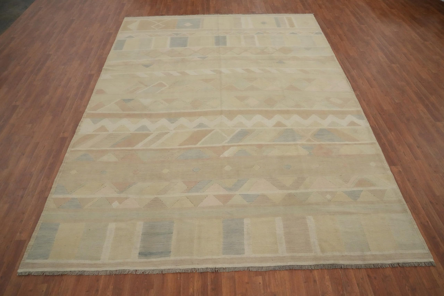 RugSource Southwestern Collection 9x12 Area Rug, Hand Woven Beige & Ivories Tribal Rug, Oriental 100% Wool Carpet for Bedroom, Living Room, Dining Room