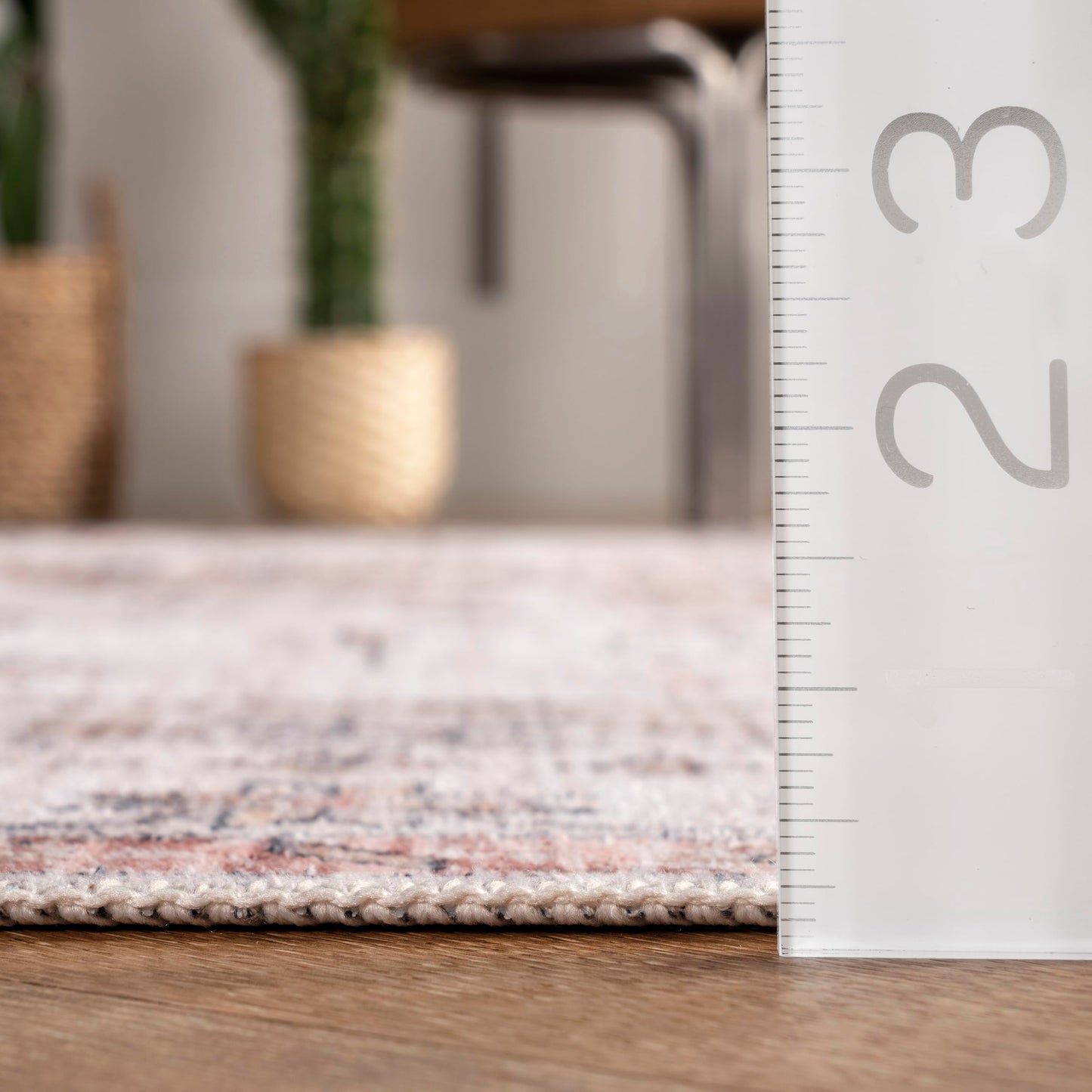 Nuloom SpinClean Banks Beige/Ivory, 5' x 8', Vintage, Soft and Cozy, High Traffic, Stain Resistant, Easy Clean, Durable, Machine Washable Area Rug for Bedroom, Living Room, Dining, Foyer