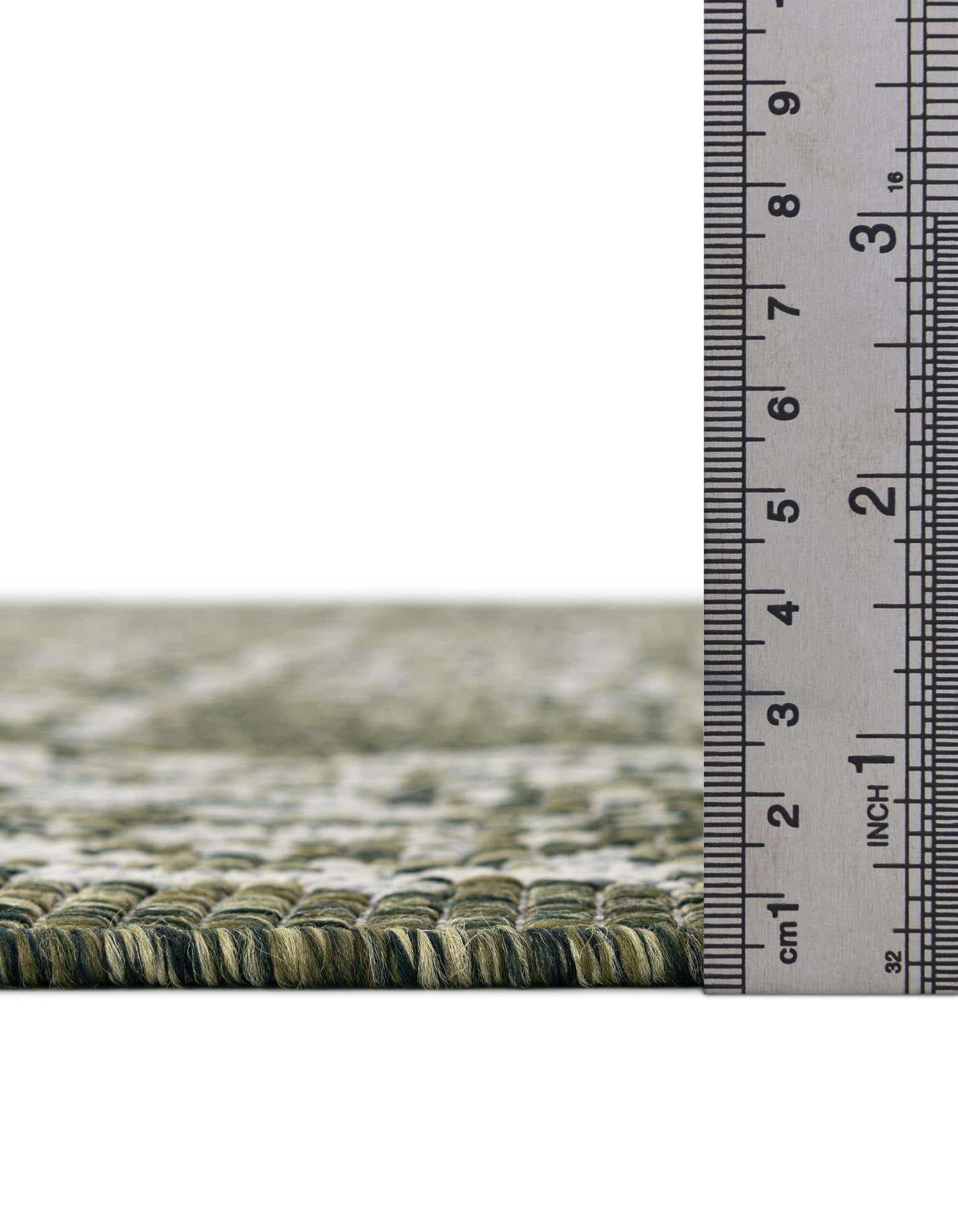 Unique Loom Outdoor Traditional Collection Area Rug - Timeworn (10' x 13' 1" Rectangle Green/Ivory)