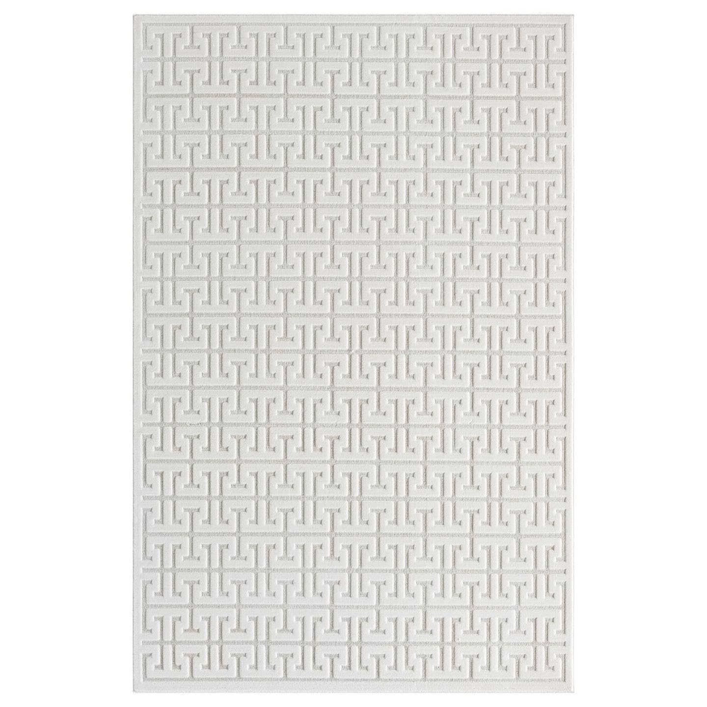 LUXE WEAVERS Modern Geometric Trellis Cream 5x7 Area Rug