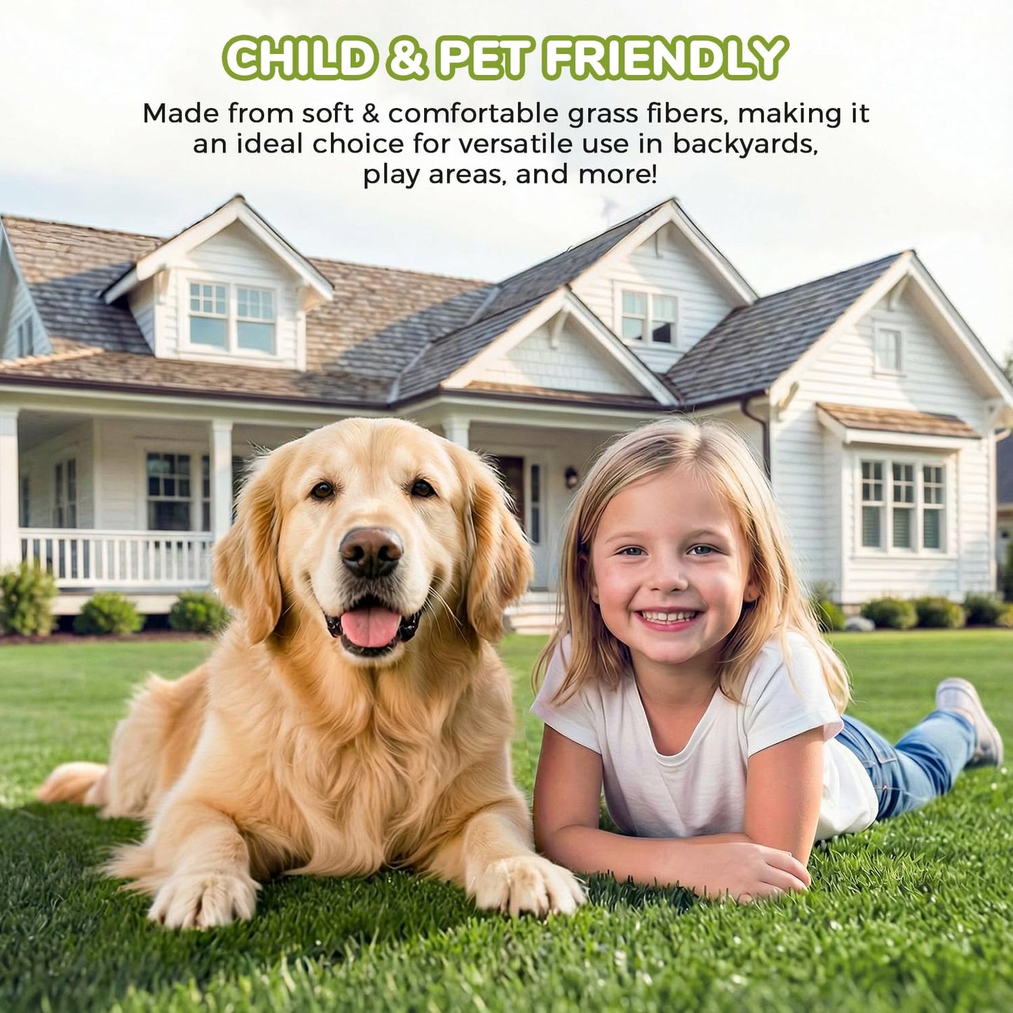 Artificial Grass Rug Indoor Outdoor, 3 x 5FT Faux Grass Turf with Drainage Holes, Realistic Artificial Lawn Rug Dog Pets Mat, Turf Carpet for Garden Lawn Landscape Balcony Patio Backyard Decor
