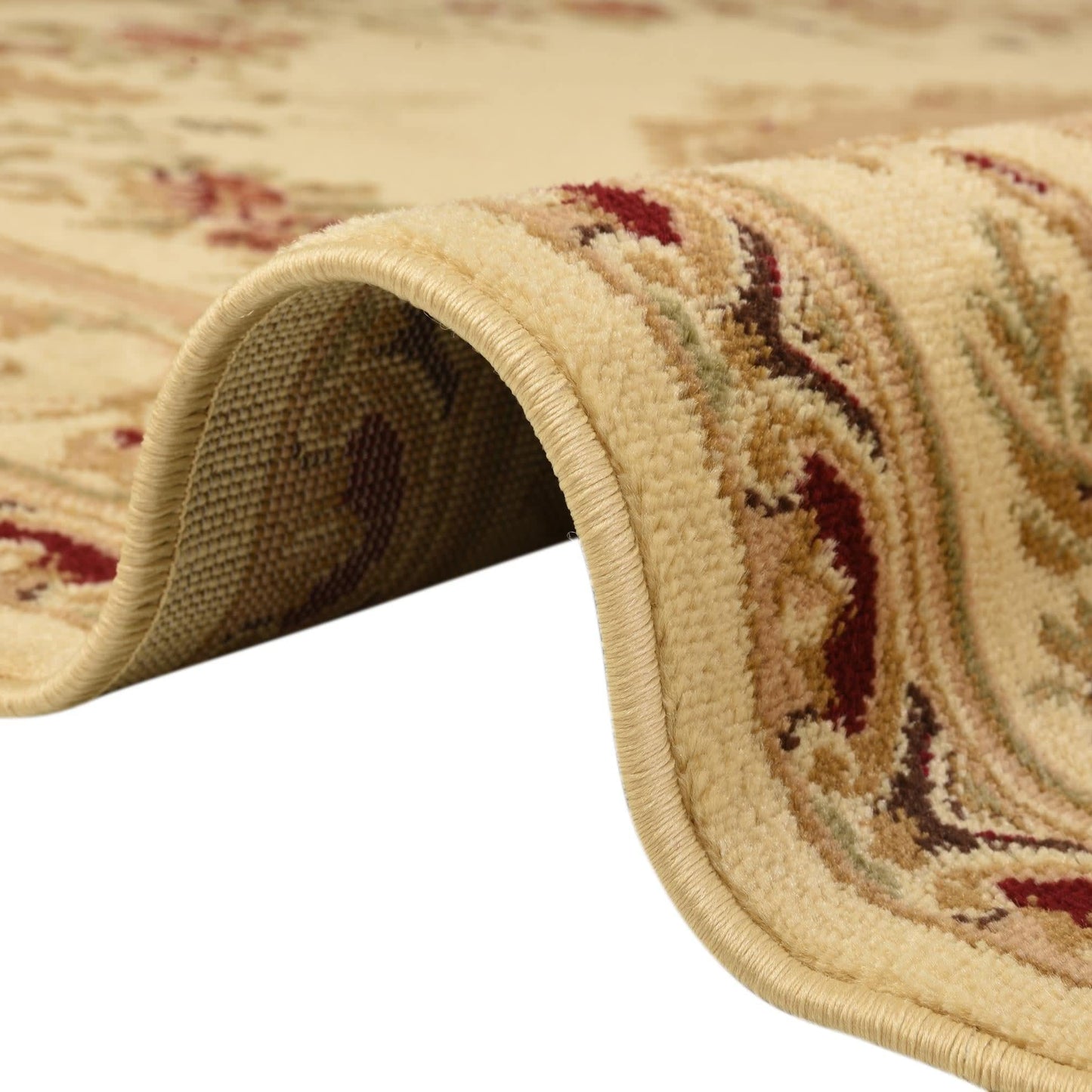 Unique Loom Versailles Collection Traditional Classic Floral Motif Area Rug (5' 0 x 8' 0 Rectangular, Ivory/ Tan)
