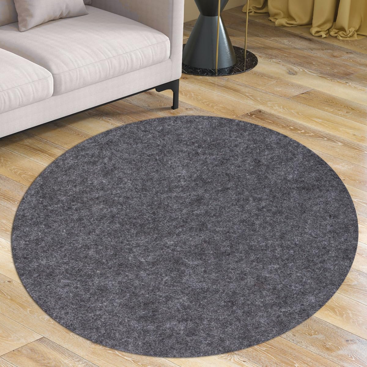 Waterproof Rug Pad Round 6-Foot Waterproof Non-Slip Rug Pad Non-Slip Rug Pads for All Floors and Finishes, Felt Pad for Hardwood Floors, Keeps Carpets in Place Soft and Safe (6TF)