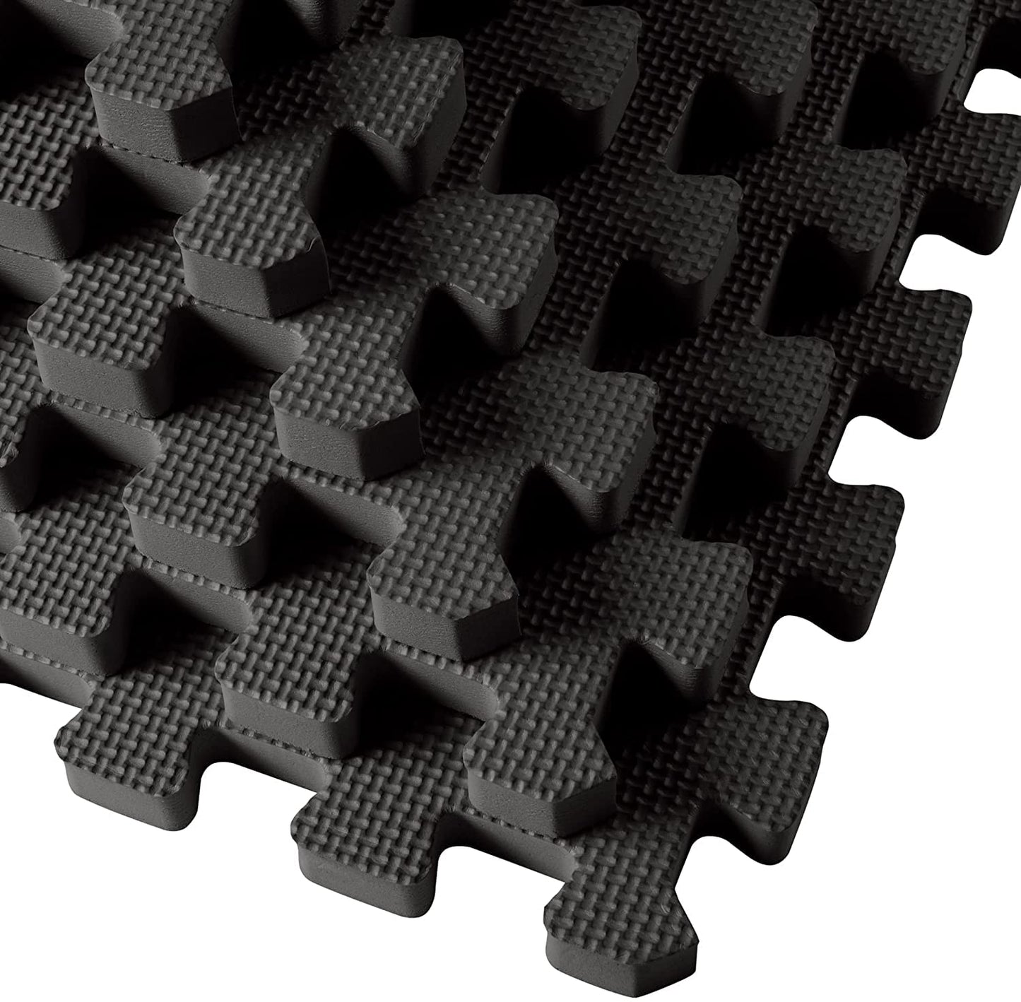 We Sell Mats 1" Thick Multipurpose Exercise Floor Mat with EVA Foam, Interlocking Tiles, Anti-Fatigue for Home, or Gym, 24 in x 24 in