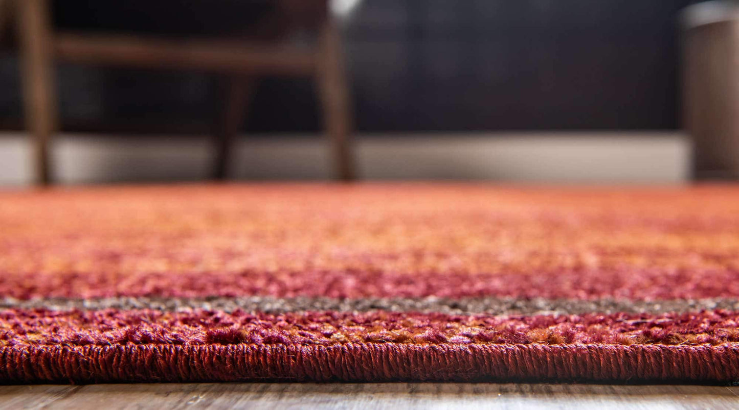 Unique Loom Autumn Collection Modern Contemporary Casual Abstract Area Rug (Terracotta/ Burgundy Border, 5 x 8 ft Rectangular)